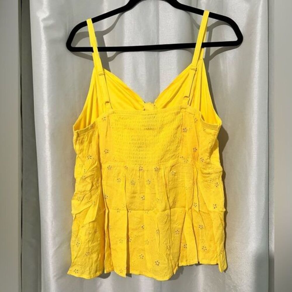 Torrid Peplum Eyelet Cami babydoll sleeveless blouse top yellow‎ size 1X - Picture 5 of 13